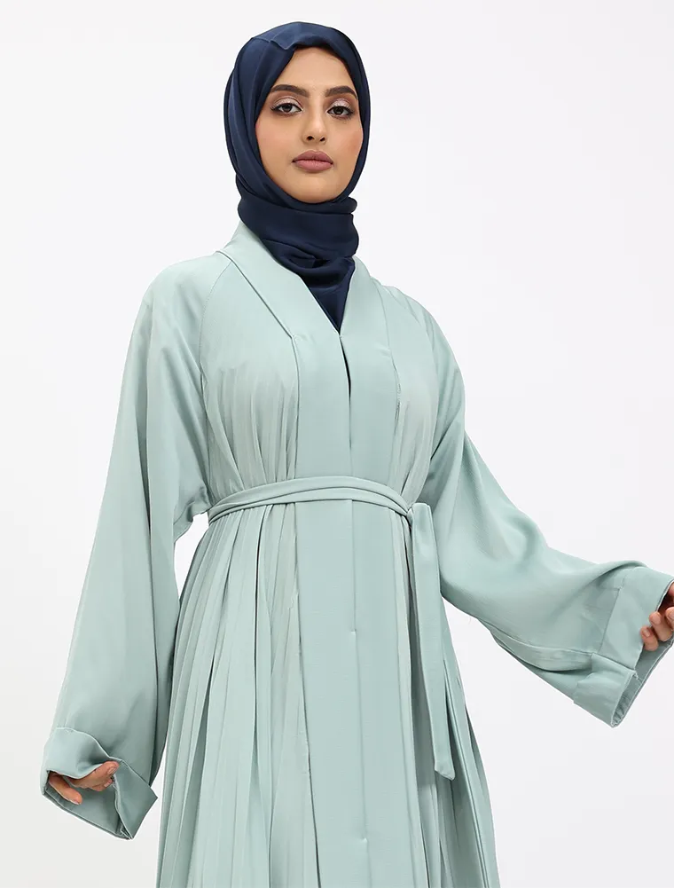Sage Pleated Silhouette Abaya